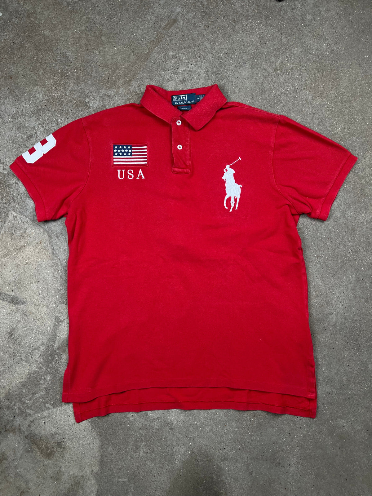 Ralph Lauren USA Polo shirt, size L, pre-owned 9/10 condition – Relique