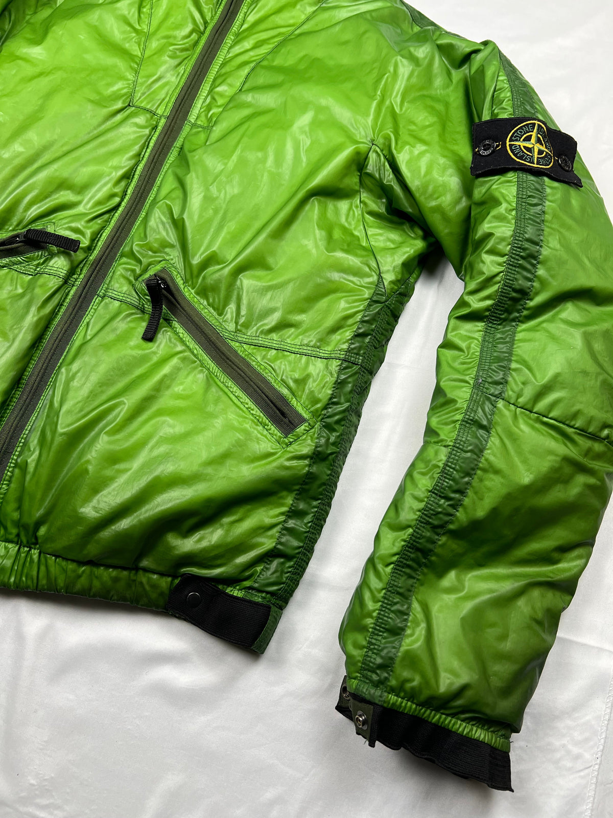Stone Island 2007 green down puffer jacket, size M (fits S/M), pre-owned 8/10 condition – Relique