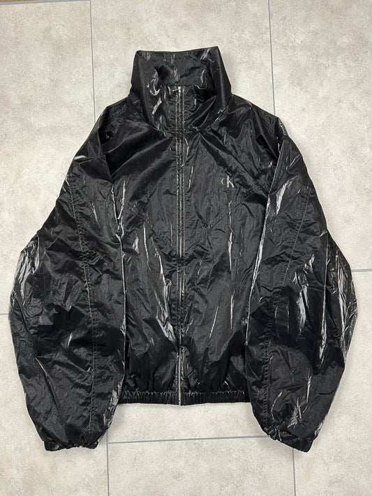 Calvin Klein silk jacket, size L (fits cropped), pre-owned 9/10 condition – Relique