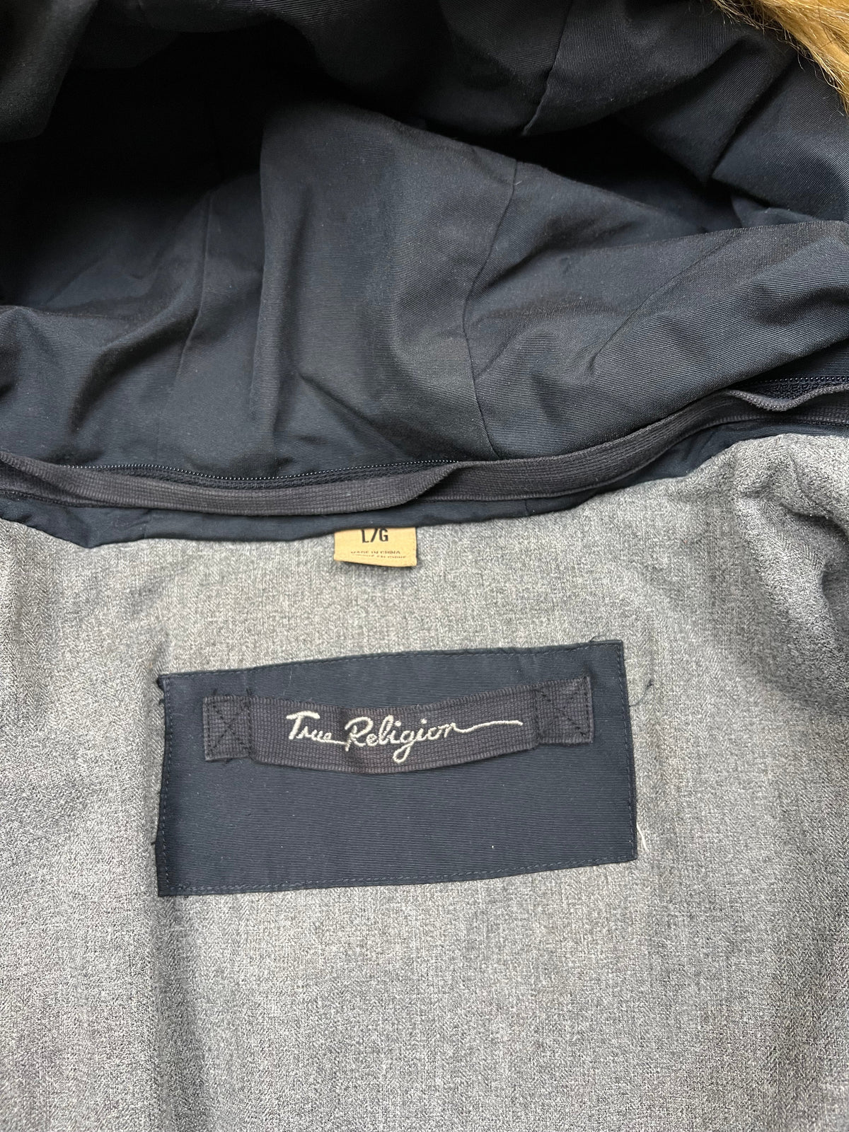 True Religion puffer jacket, size L (fits M/L), pre-owned 9/10 condition – Relique