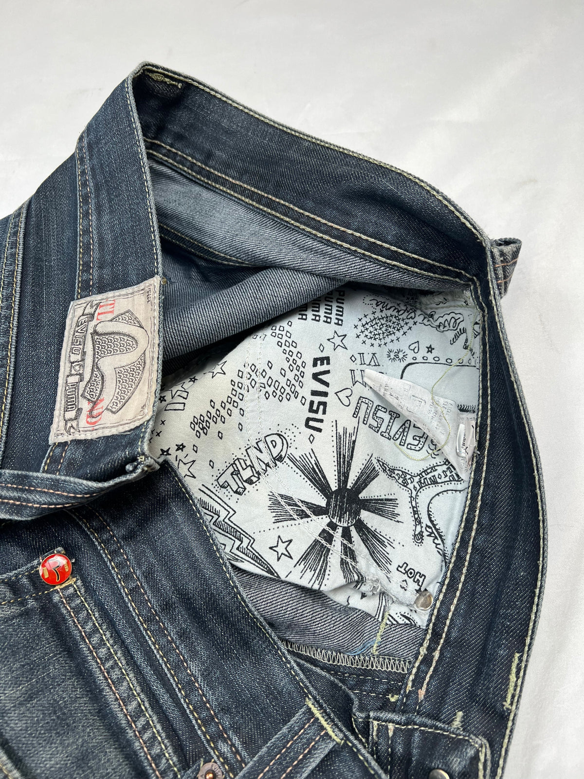 Evisu x PUMA jeans, size 34x32, pre-owned 7/10 condition – Relique