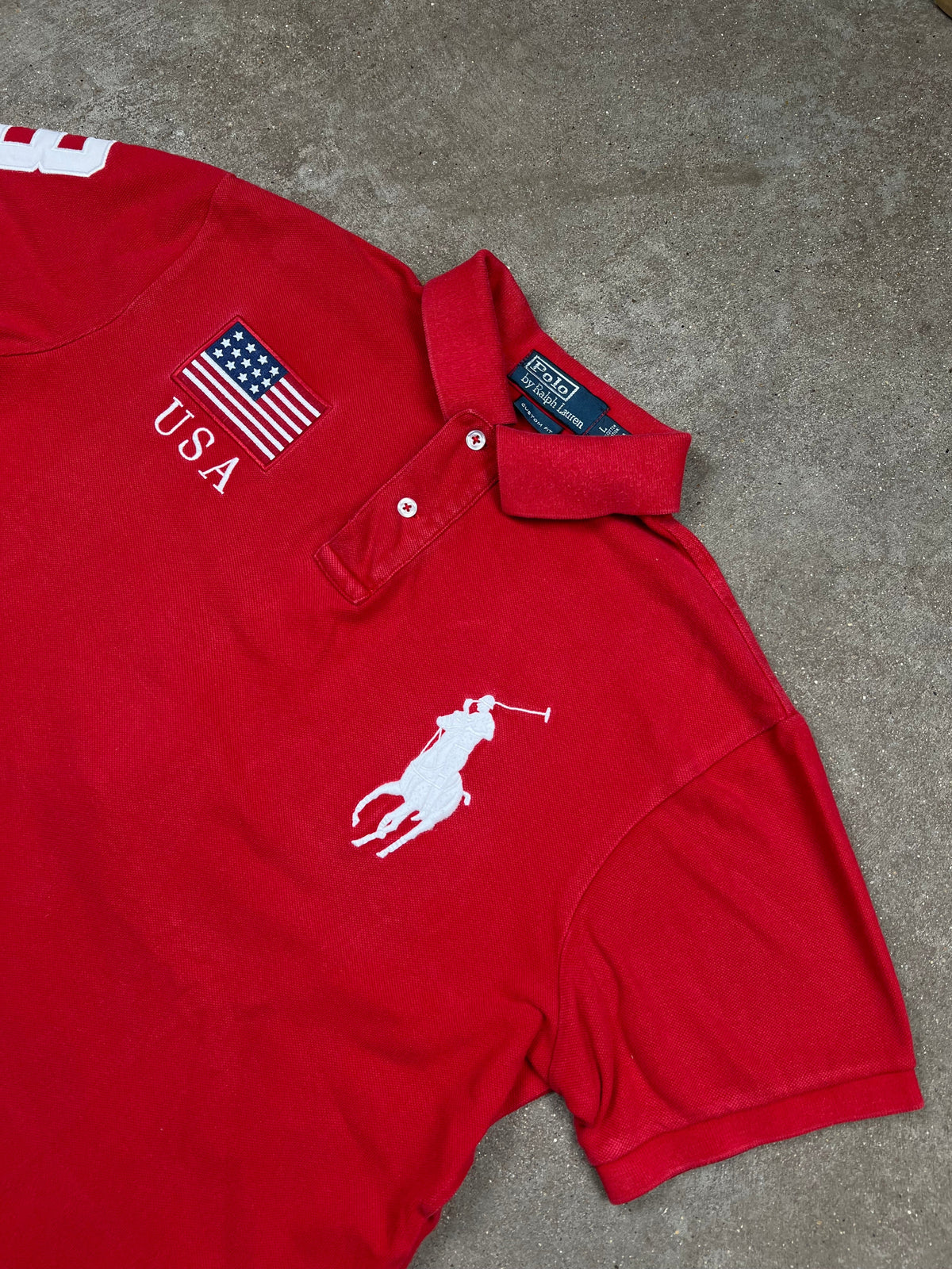 Ralph Lauren USA Polo shirt, size L, pre-owned 9/10 condition – Relique