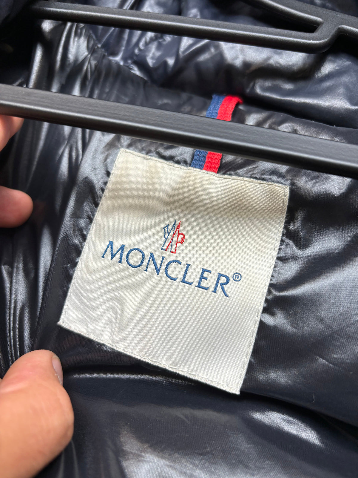 Moncler fur puffer jacket, size L, pre-owned (small hole on front, shown in photos) – Relique